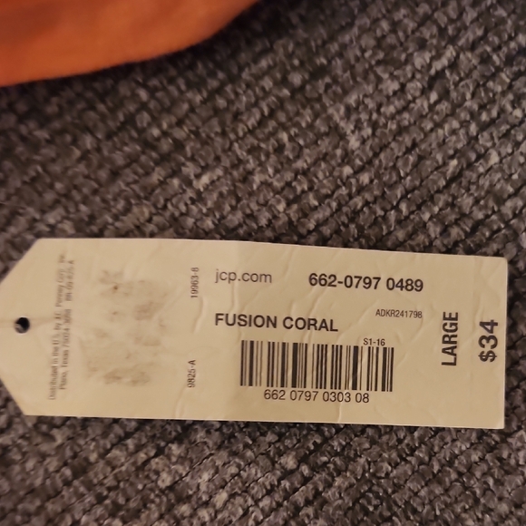 Arizona Jean Company Orange Tie Front Peplum Blouse - Picture 3 of 4